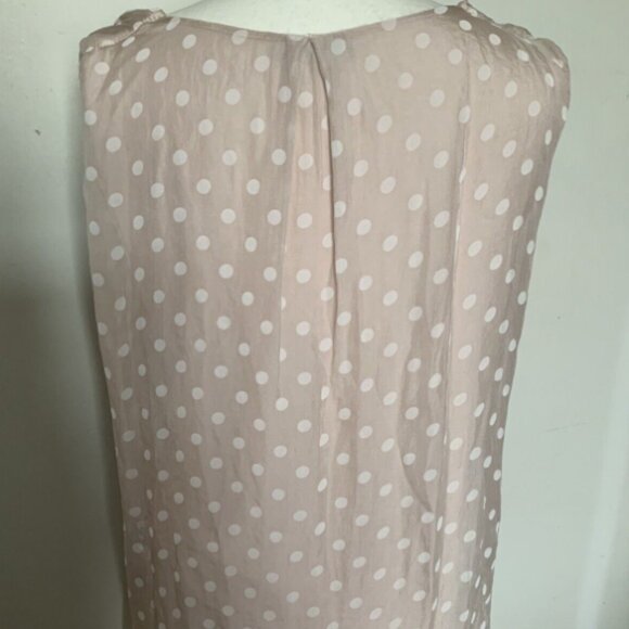 Brand New Piazza Roma Silk Polka Dot Sleeveless Top - Picture 2 of 11